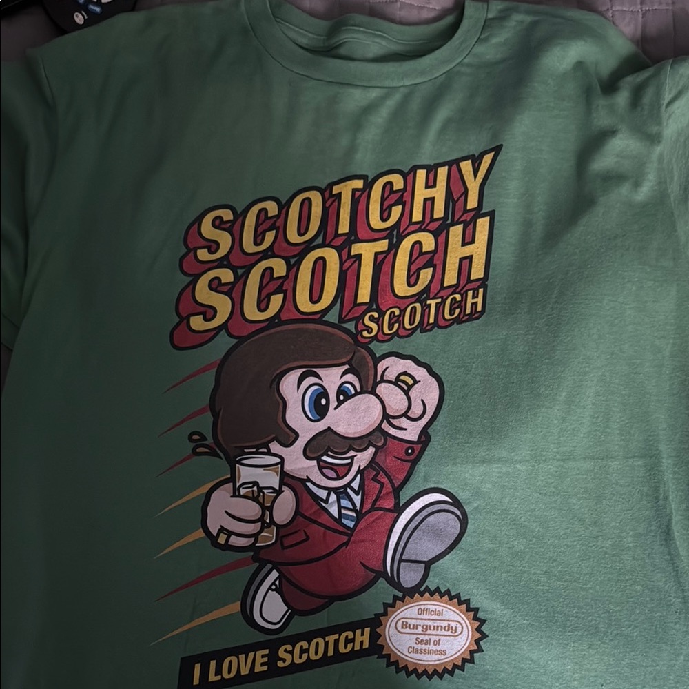 Super Mario/Anchorman Collab Graphic T-Shirt